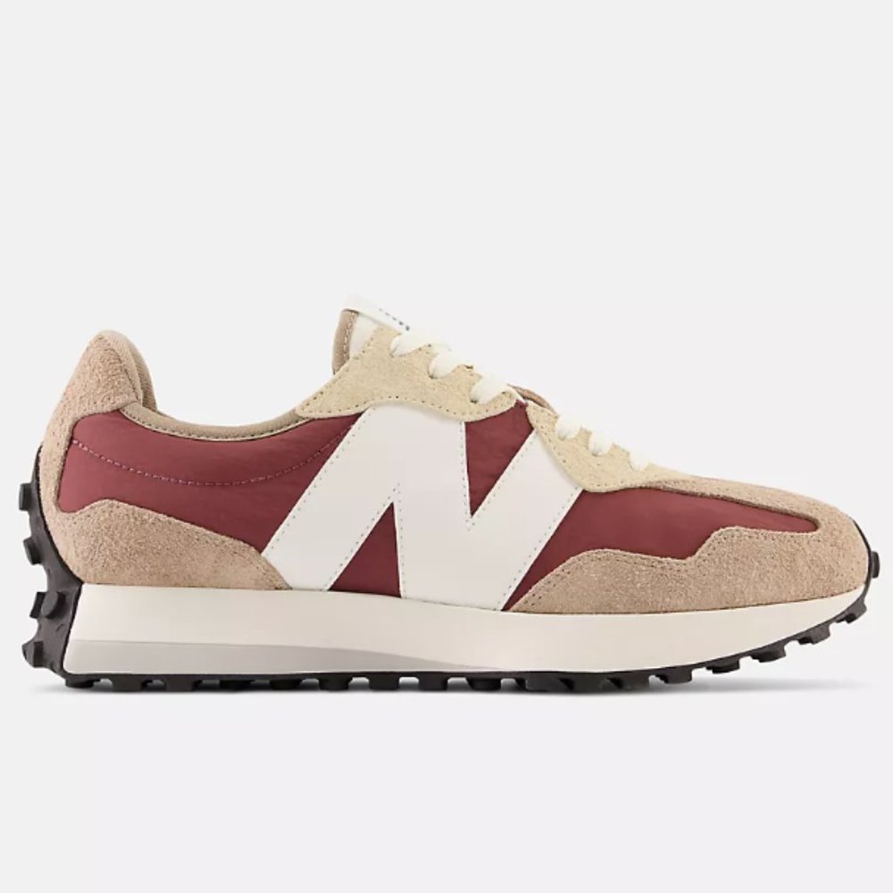 New Balance 327 Women 12/M10.5 Unisex Casual Sneakers Shoes Driftwood Burgundy - Picture 2 of 13